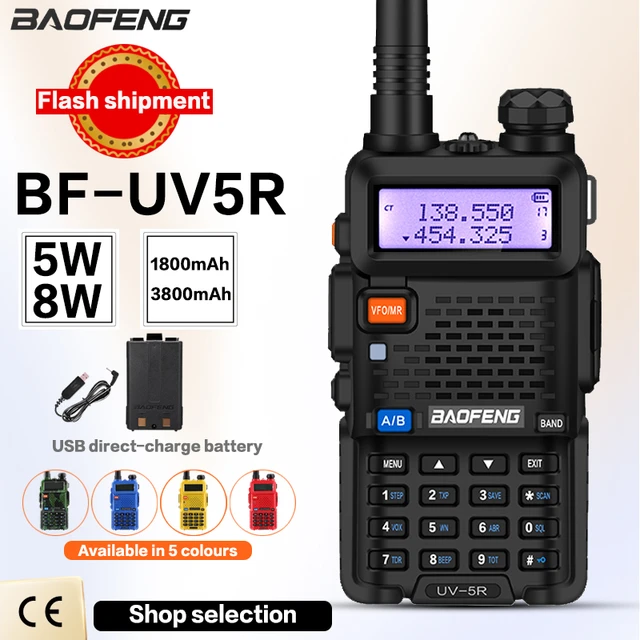 BAOFENG UV-5R 8W/5W 3800mAh Haute Puissance Ham Radio VHF & UHF