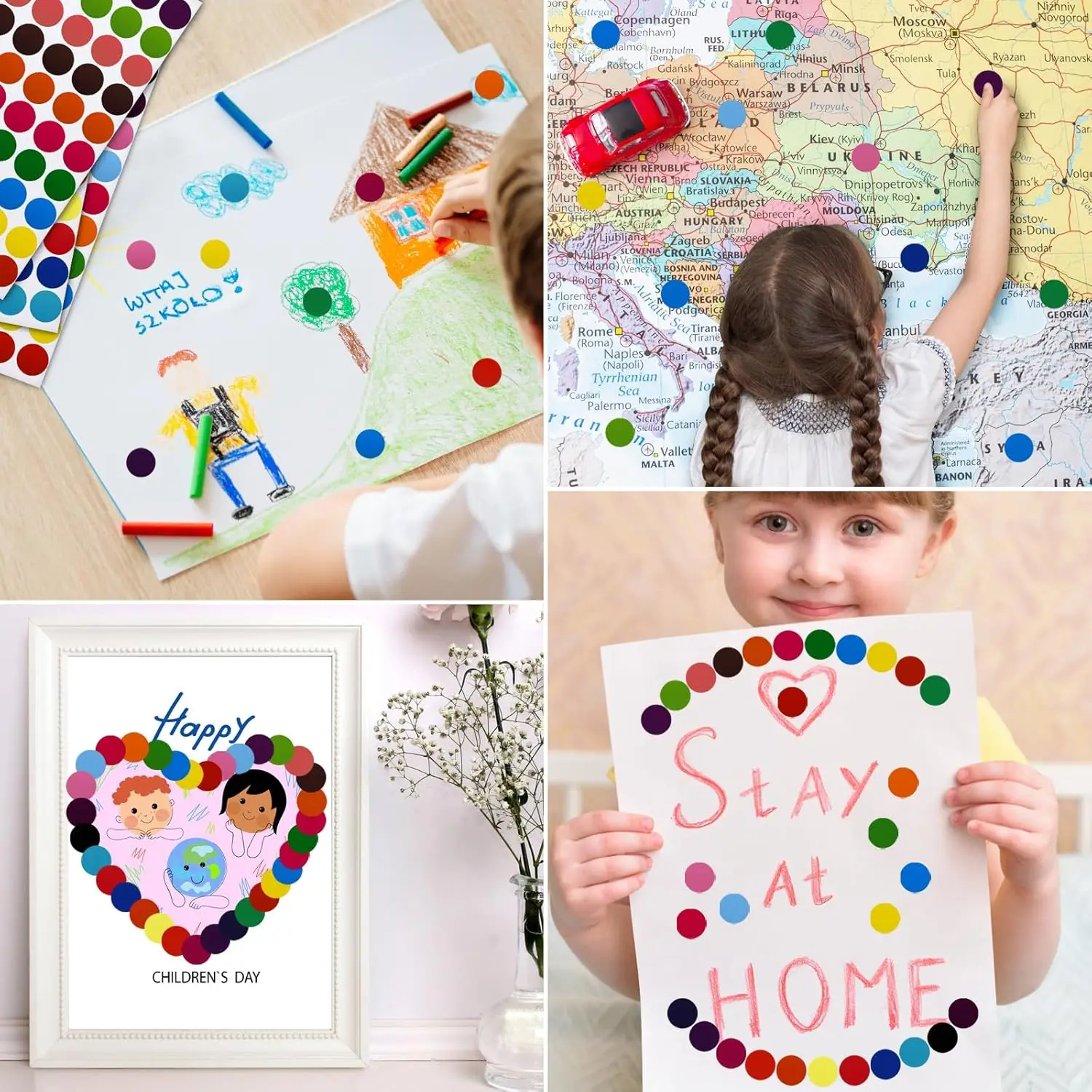 700-1400 PCS 컬러 도트 스티커 라운드 컬러 코딩 라벨 원형 도트 라벨 가격 스티커 폴카 서클 도트 스티커 라벨