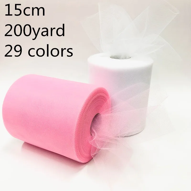 Tulle Roll 200 Yards 15cm Organza Fabric Wedding Decor TUTU Baby Shower Tulle Decoration Roll Party and Events Engagement party decorations party supplies tulle organza fabric