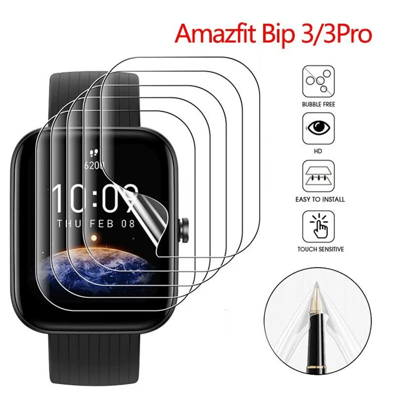 5 Pz Pellicola Protettiva Per Amazfit Bip 5 Bip S Lite Pop U Pro Amazfit Gts 4 3 2 Mini 2E Protezione Dello Schermo Protezione Della Lamina (Non Vetro
