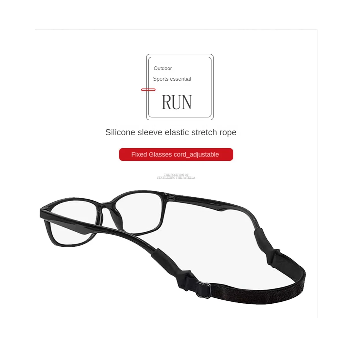 

Adjustable Glasses Strap - No Tail Eyeglass Straps, Universal Fit Rope Eyewear Retainer, Sport Unisex Sunglass Retainer