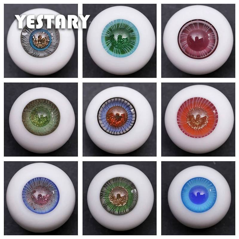 

Аксессуары для кукол YESTARY BJD, стеклянные глаза для 10/12/14/16 мм, мелкие пятна, стеклянные Глазные яблоки, случайный выбор для шарнирных подарков