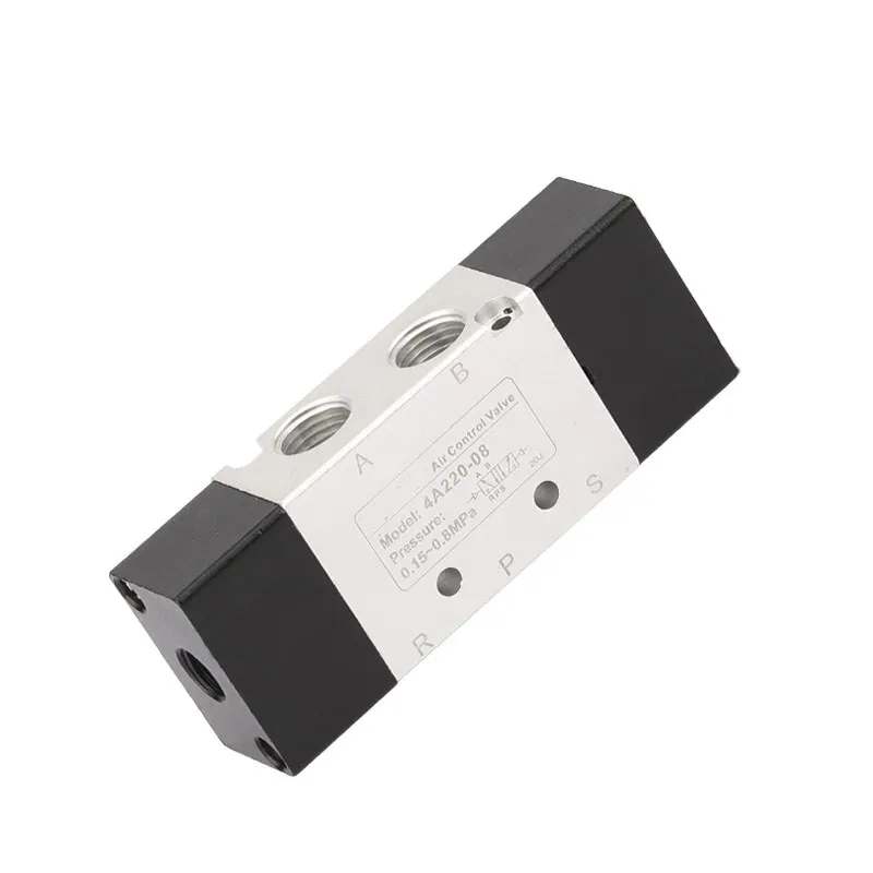 1/4 Inch Air Valve 4A220-08 5 Way 2 Pos Pneumatic Air Control Solenoid Valves Inlet Outlet 1/4" Bsp