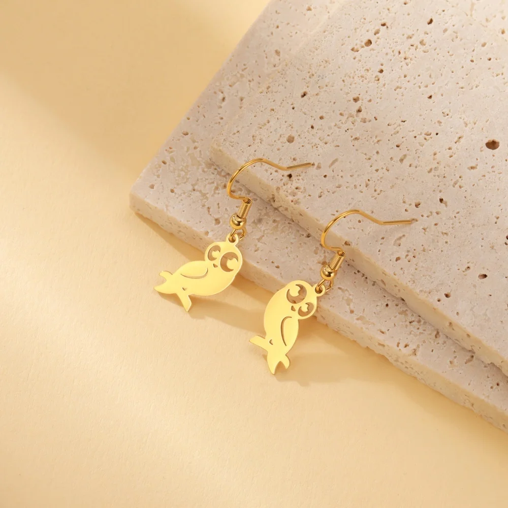 Eueavan Edelstahl Nette Eule Anhänger Baumeln Ohrringe Für Frauen Mädchen Neue Mode Charme Tier Schmuck Geburtstag Geschenke – Detail 14