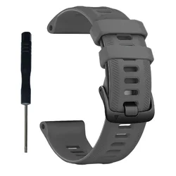 Sports Silicone Strap Replacement Wristband Bracelet Watchband (DarkGray)