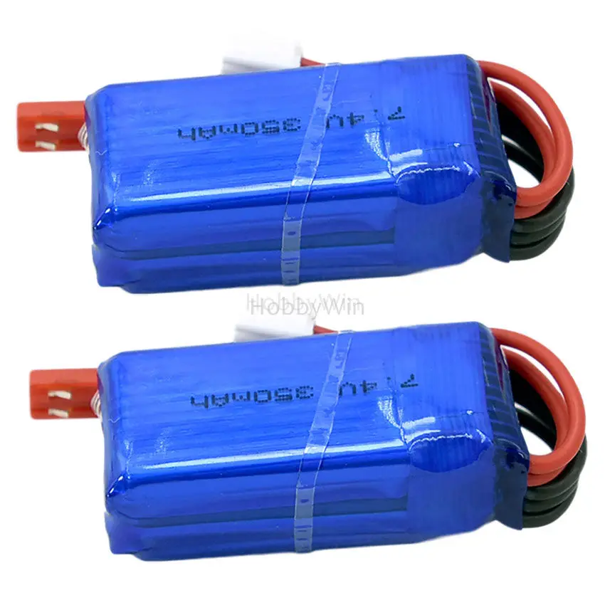 

7,4 V/2S 350mAh 20C литий-полимерная батарея JST plug 2pcs радиоуправляемая модель самолета вертолет микро Дрон Lipolymer power