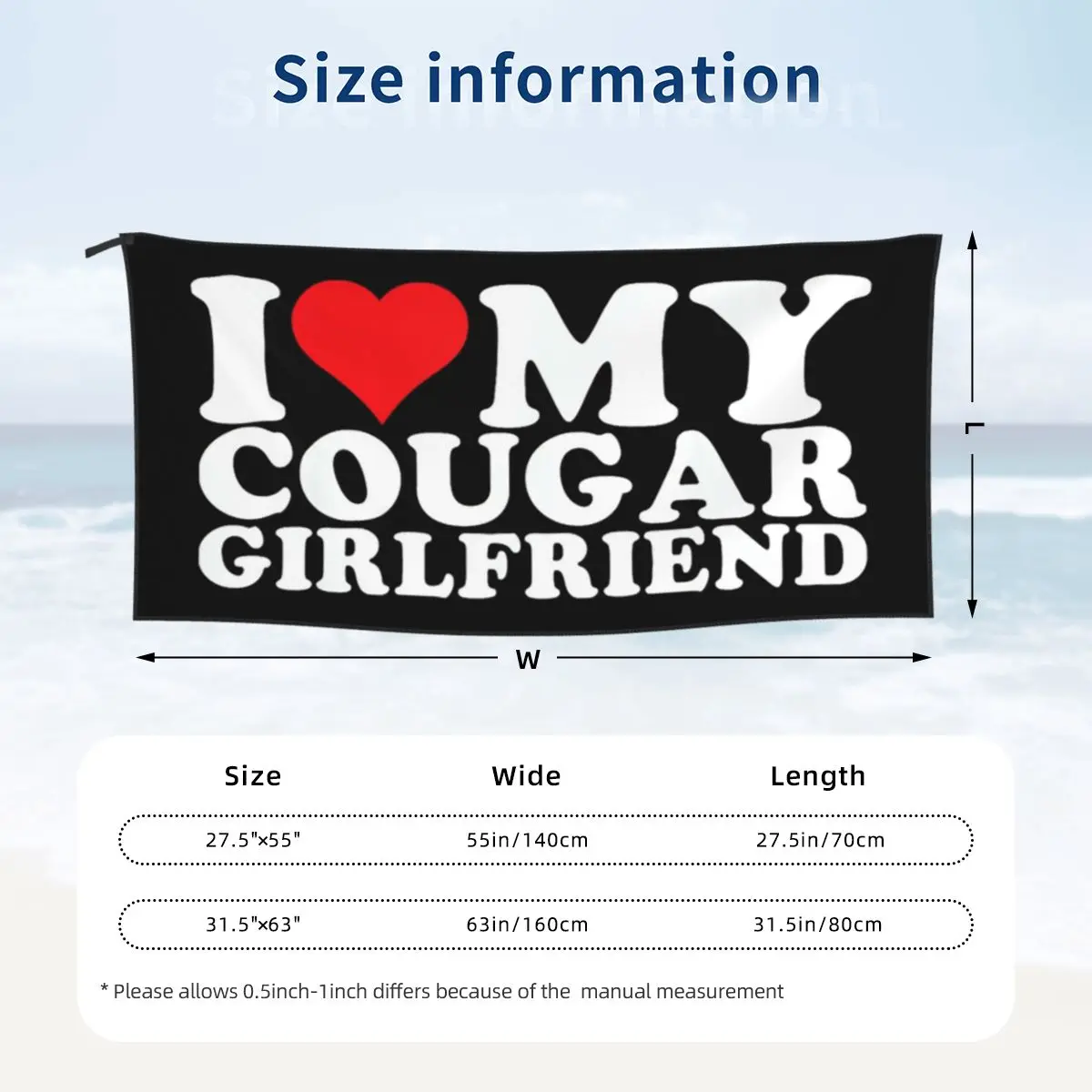 I Love My Hot Cougar Girlfriend Beach Towel Soft Microfiber Quick Dry Absorbent Quick Towels For Pool 2