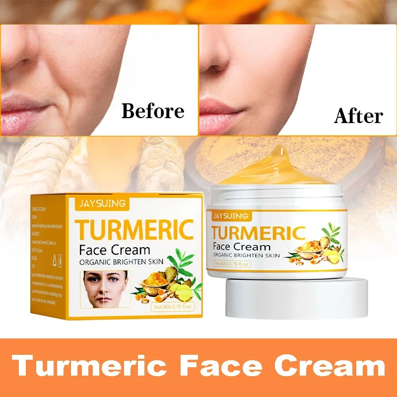 

50g Turmeric Face Creams Skin Whitening Cream Anti-oxidation Anti-aging Wrinkle Dark Spots Removal Acne Treatment Skin Care