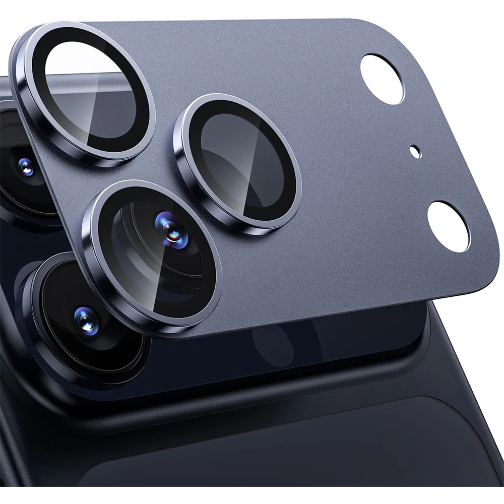 Orange Aluminum Tempered Glass Camera Lens Protector Cover