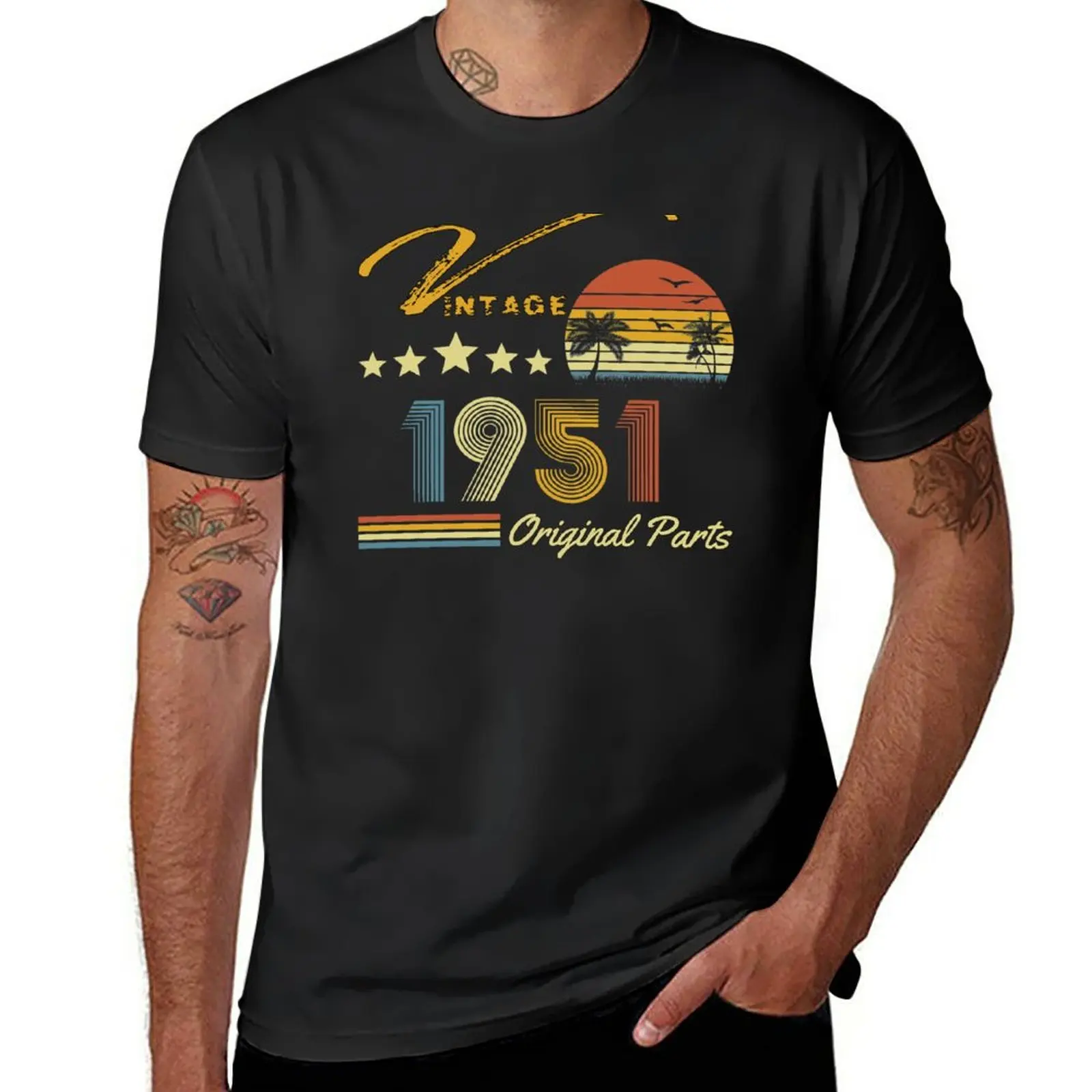 

New Vintage 1951 - 72nd birthday T-Shirt Short sleeve tops Anime t-shirt t shirt for men
