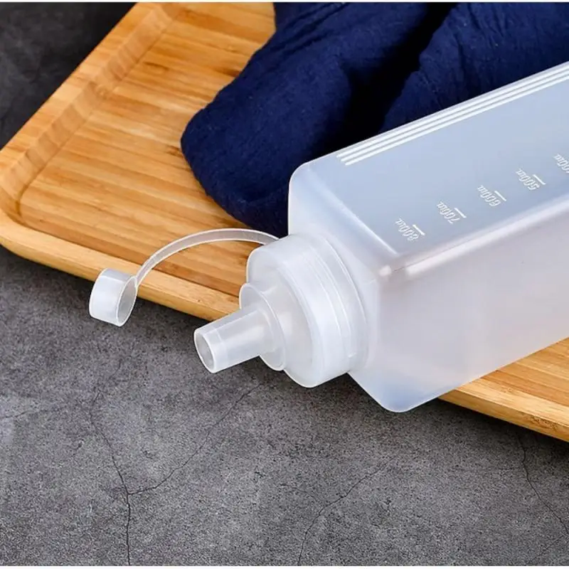1/3/5PCS 800/1000ml Plastic Sauce Bottles Squeeze Sauce Flask Large Caliber Dustproof Household Seasoning Flask Kitchen 4