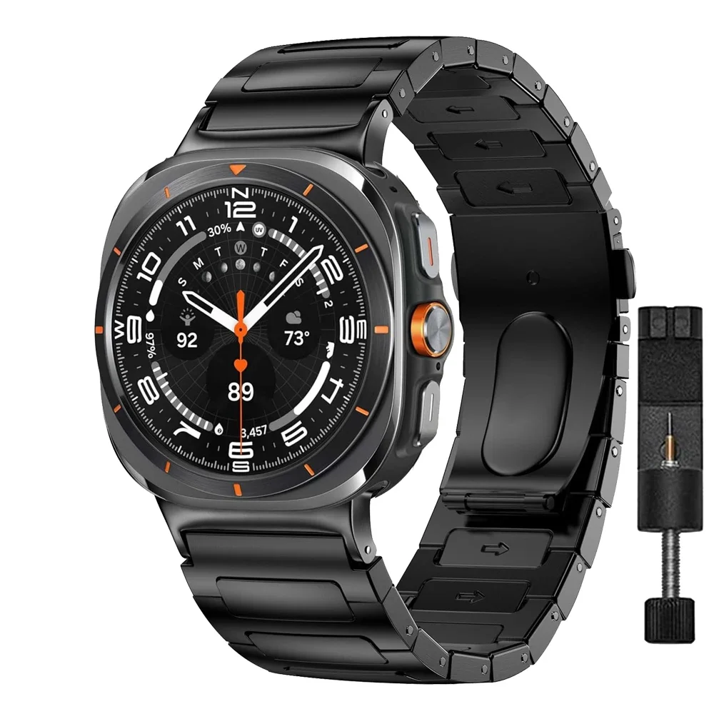 Premium Stainless Steel Link Bracelet for Smartwatches - No Gap Design