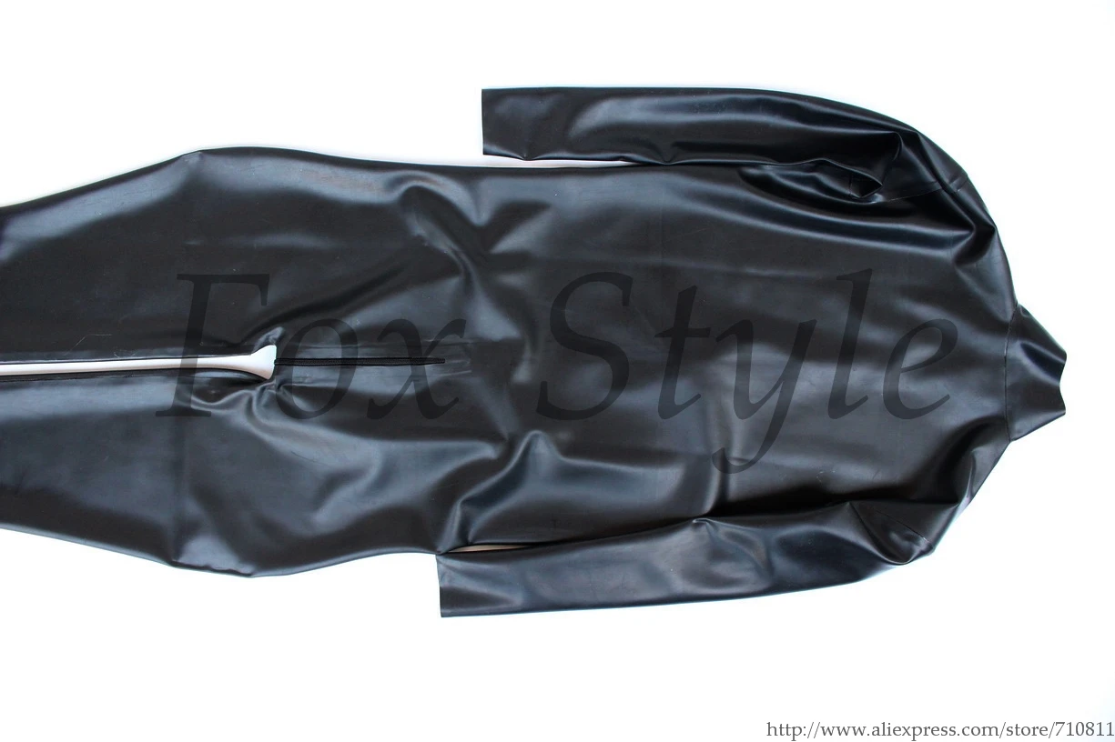 0.6mm Latex Full Cover Heavy Men's Catsuit For Adult With Front Zip To Ass FOX STYLE