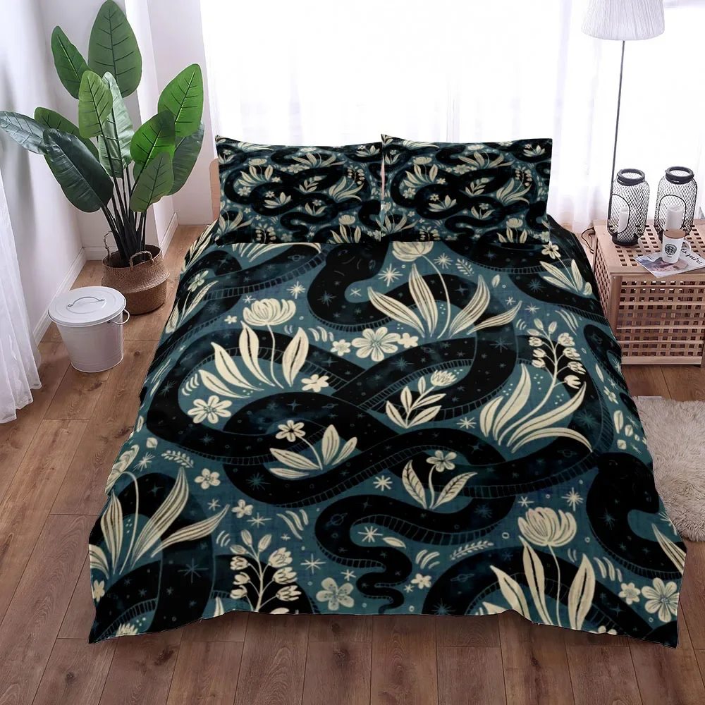 Olive Garden N Serpent Mystery Duvet Cover Set King Queen Double Full Twin Single Size Bed Linen Set