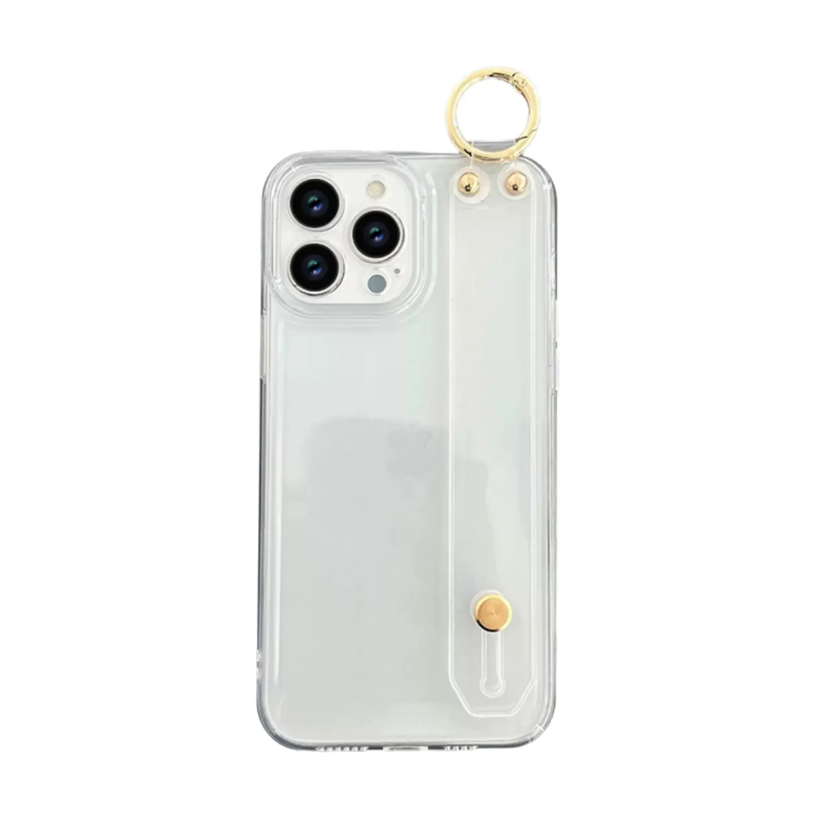 Sleek Transparent Phone Case with Wrist Strap Holder