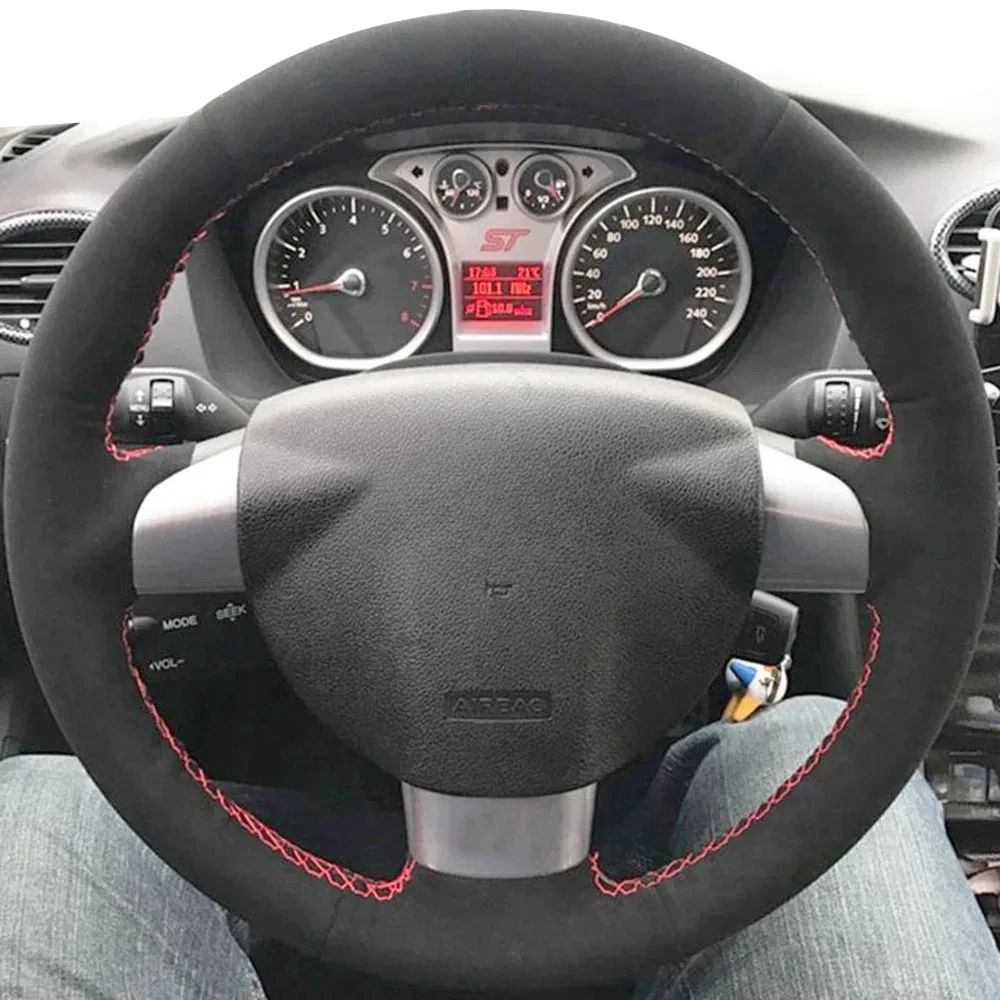 

Замшевая кожа на заказ для Ford Focus 2 2005 2006 2007 2008 2009 2010 2011 (3 Спицы) интерьер автомобиля