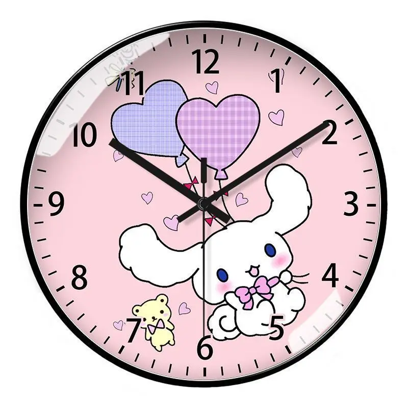 thumbnail image 1 of Reloj de pared con orejas grandes de Hello kitty, reloj de pared con diseño de perro, canela, cuarzo súper silencioso, radio de tiempo Sanrio, creativo, 1 of 5