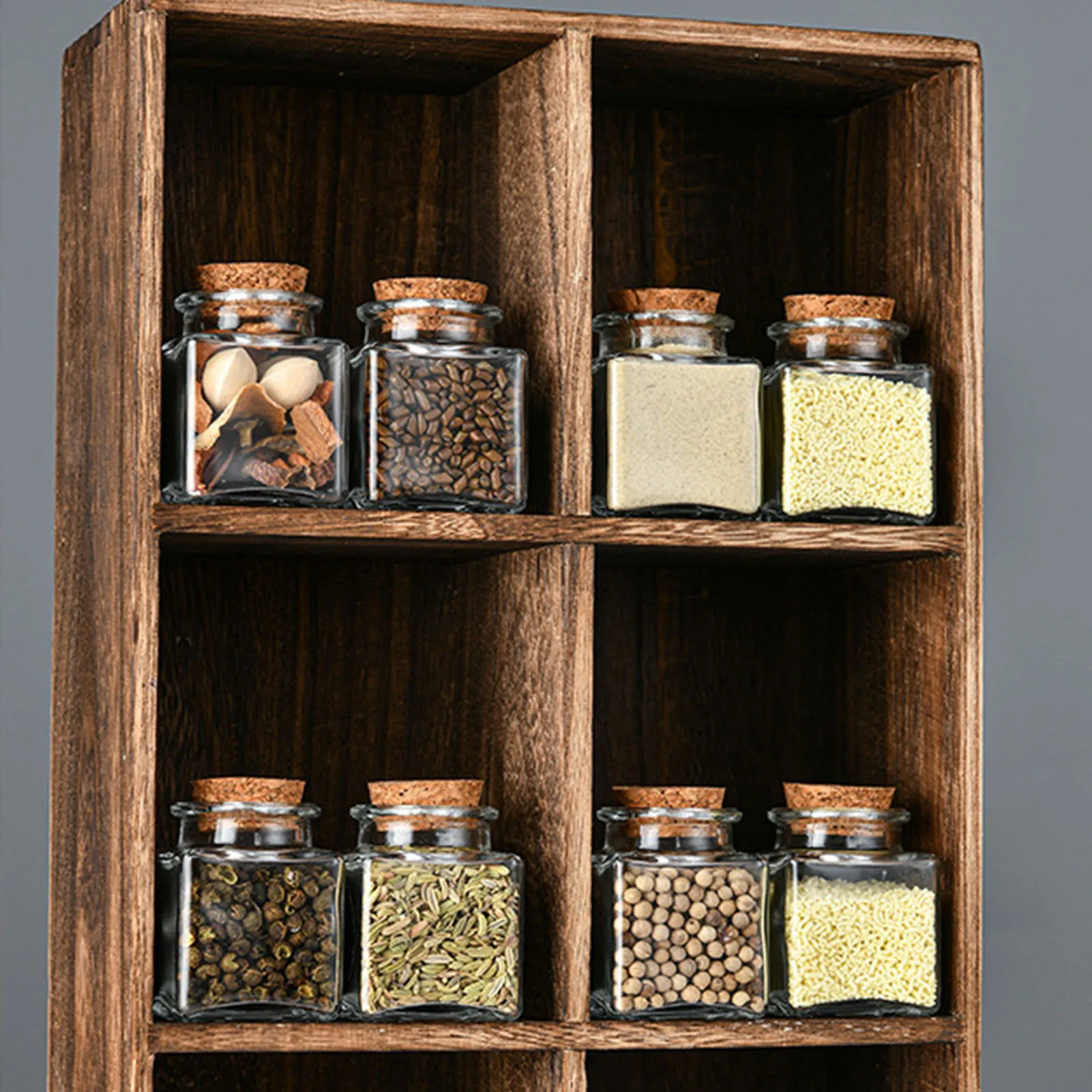 Mini Transparent Square Glass Bottles with Cork Stopper Empty Spice Jars 1 Piece for Art Crafts Wedding Favors