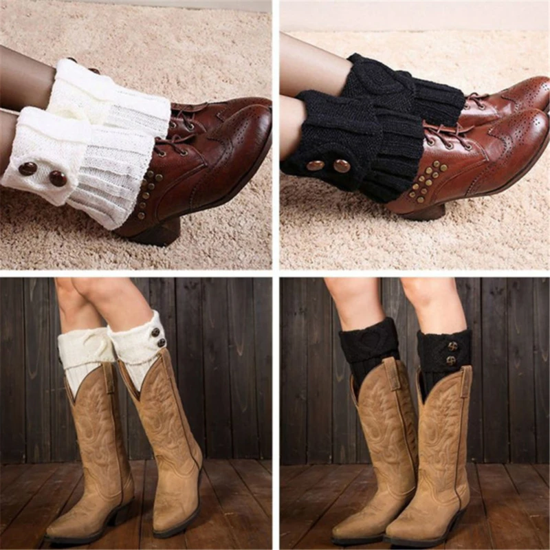 Women Crochet Boot Leg Warmers Boot Cover Keep Warm Socks Calcetines Mujer
