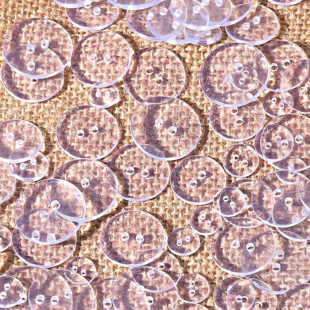 100pcs Two Hole Transparent Small Buttons Circular Resin Pad Button Shirt Collar Button 3