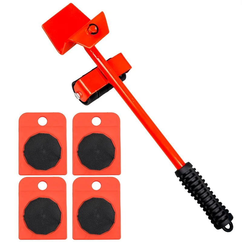 Set di Rulli per Spostamento Mobili, Attrezzo per Sollevamento e Trasporto, Barra con Ruote per Spostare Oggetti Pesanti, Dispositivo Manuale - immagine 5