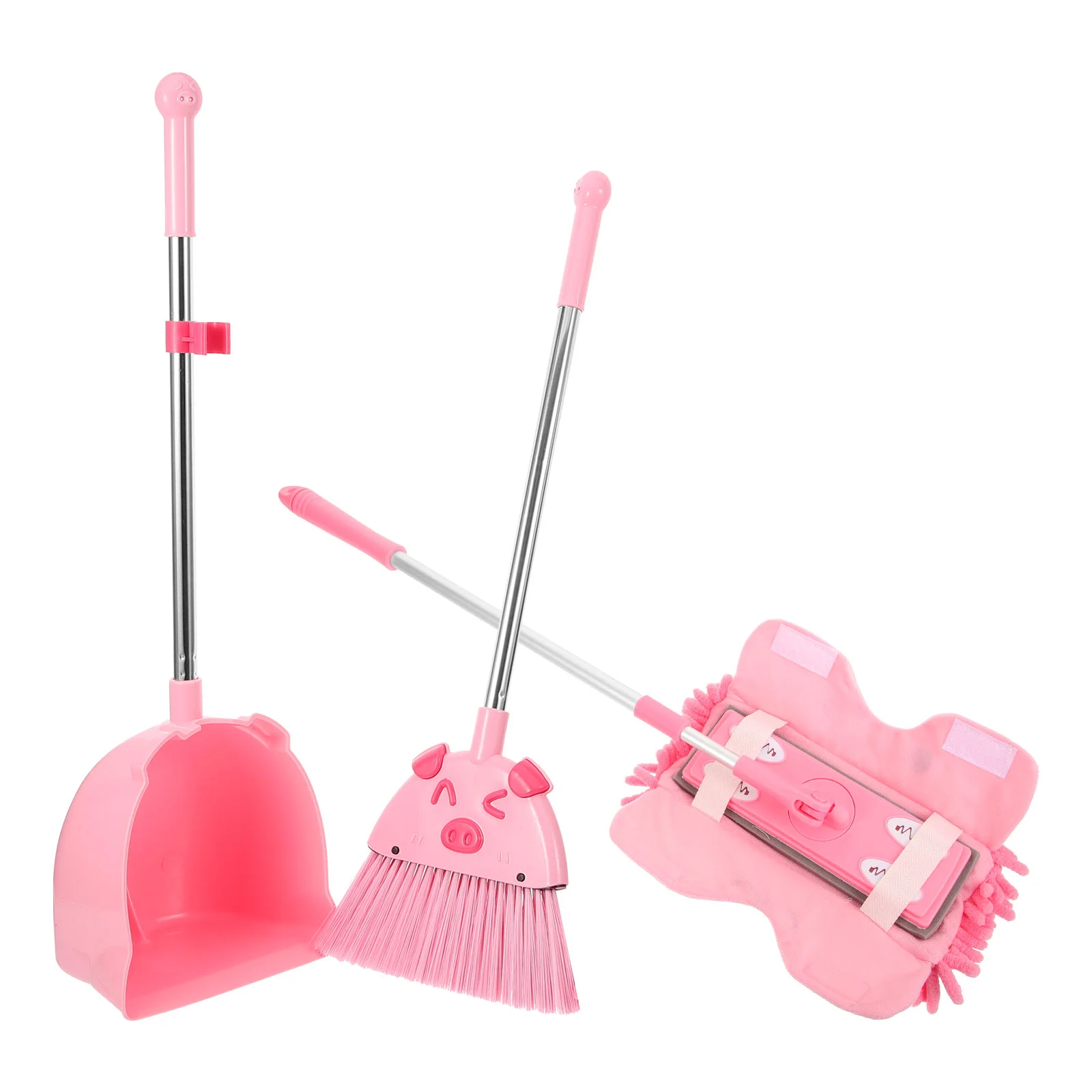

Kid Cleaning Set Toddler Broom Mop Tool Pretend Play Children Housekeeping Kit Gift Pink
