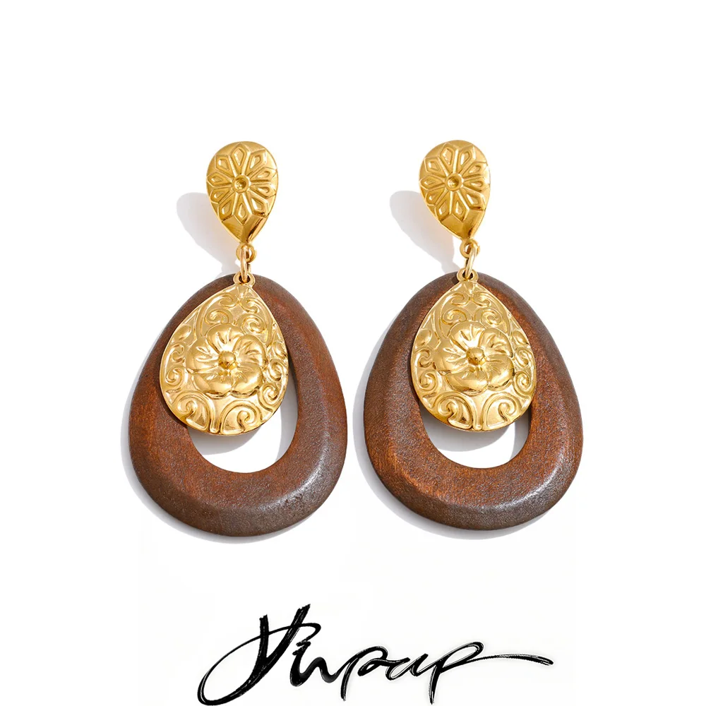 Yhpup Stainless Steel Flower Earrings for Women