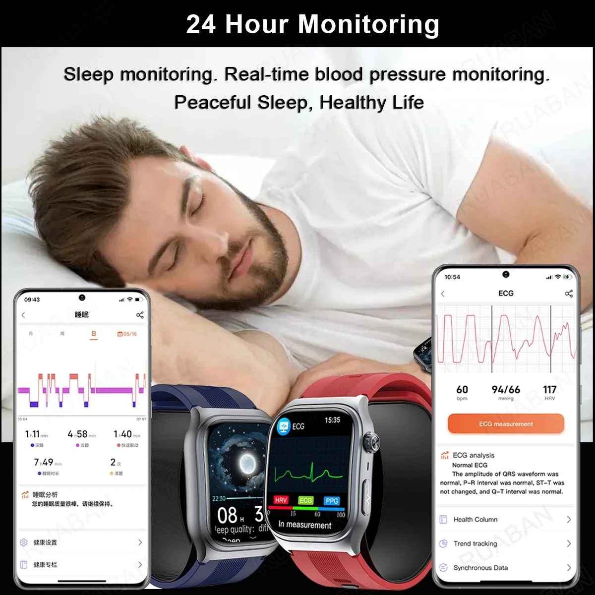 For huawei 2025 New Airbag air Pump Smart Watch health watch men ECG True Accurately Blood Pressure Uric Acid Blood Lipids watch 5