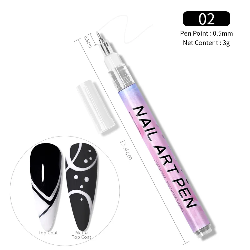 12PCS Nail Art Marker Pen Set