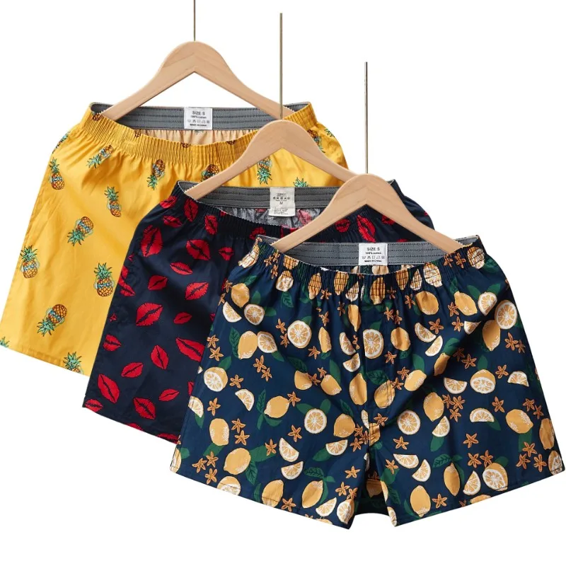 3Pcs Cotton Mens Boxers Shorts Loose Sleep Underpants High Quality Printed Casual Panties Comfortable Homewear Men Underwear