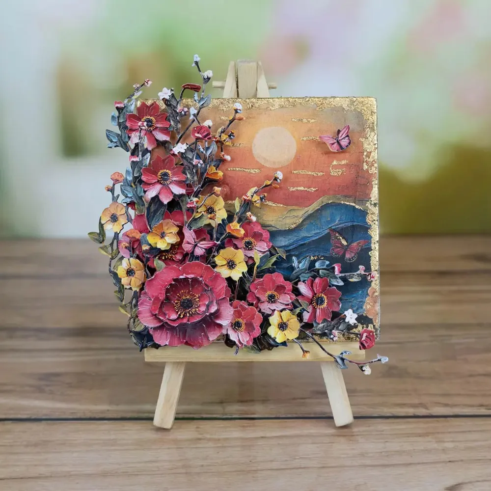 2025 디자이너 미드나잇 블라썸 포지 래디언트 플라워스 위스퍼즈 오브 로즈 메탈 커팅 다이 스탬프 스크랩북 스텐실 포토 DIY