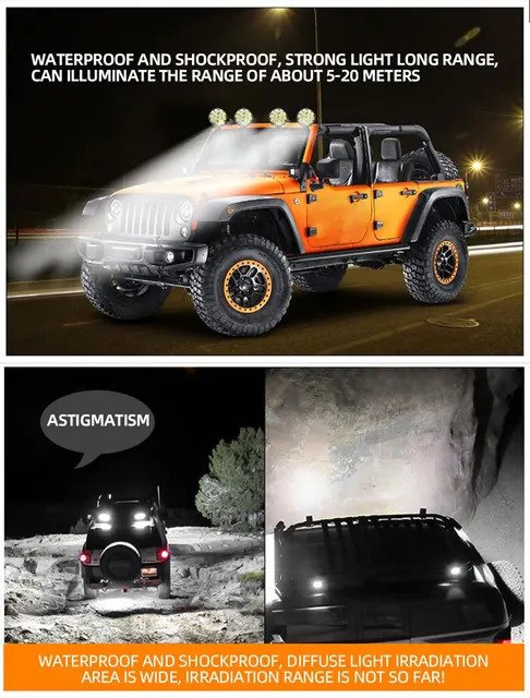 For Jeep Wrangler JK 27W 5“ LED Projector Spotlight Offroad 4x4 Truck ATV  UTV Trailer Tractor SUV LED Work Lights Fog Lamp - AliExpress