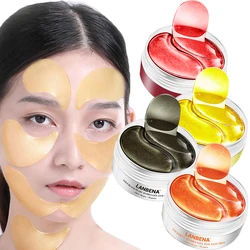 60PCS Hyaluronic Acid & Gold & Black Pearl Eye Mask Anti Wrinkle Dark Circles Moisturizing Crystal Collagen Gel Mask Eye Patches