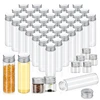 5pcs Clear Empty Glass Bottles 5ml/6ml/7ml/10ml/14ml/18ml/20ml/25ml/30ml Silver Aluminum Lid Refillable Vials 1