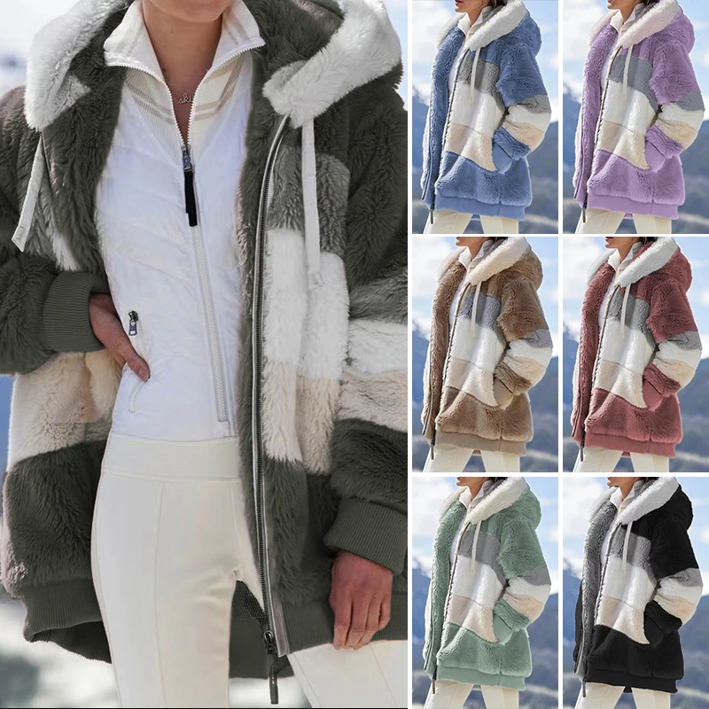 Manteau Femme Hiver épais - Doudoune Polaire Avec Capuche Et Col Fourrure Amovible - Coupe Vent Et Style Parka - Tailles S à 5XL - 2