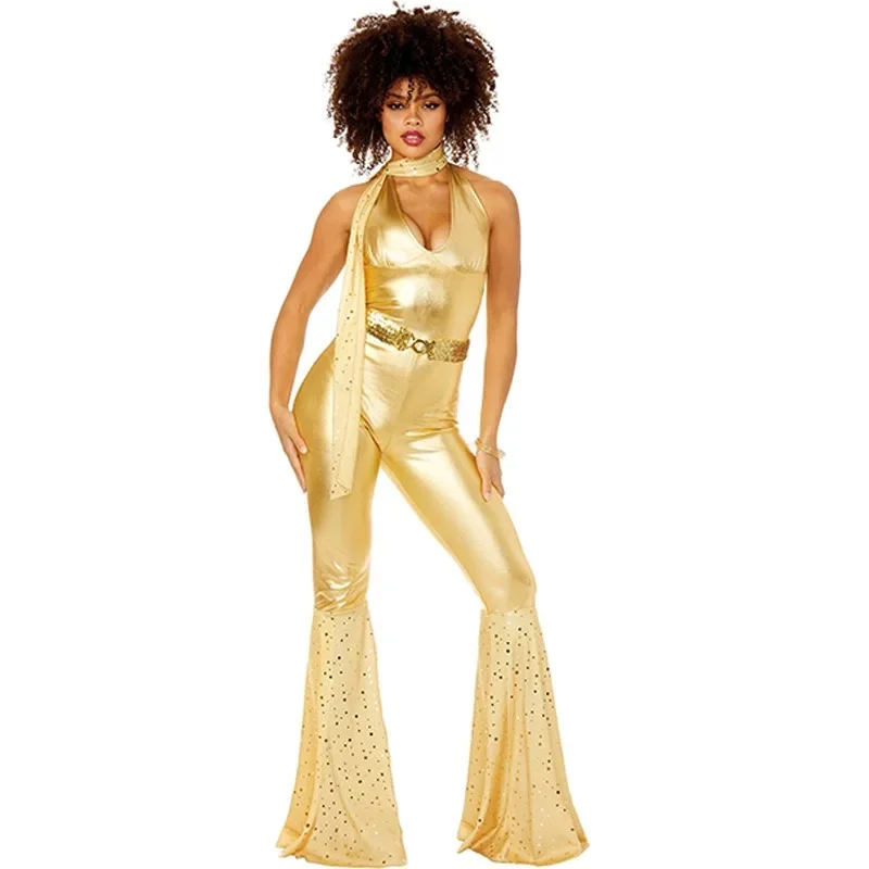 2023 Hot Sell Disco Costume Halloween Retro 60-70s Hippie Party Makeup Dance Hip-hop Performance Costumes