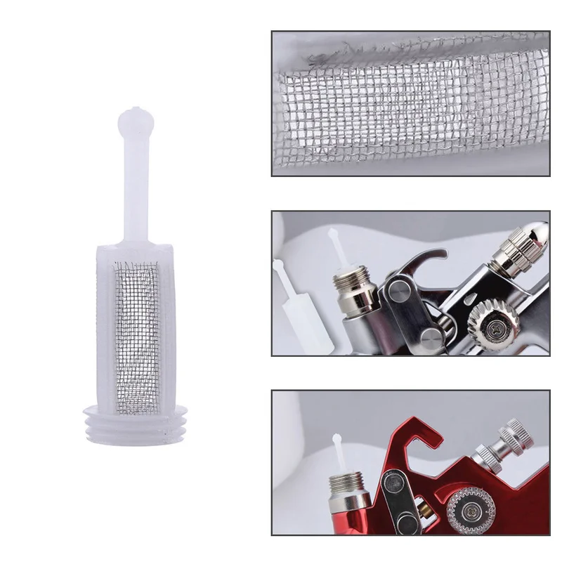 10Pcs/Set Plastic Auto Car Disposable Gravity Type Feed Filter Paint Spray Gun Mesh Strainers Tool Diameter 11mm Length 36mm