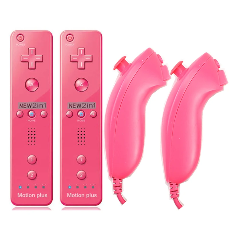 2PCS Controller for Wii Remote Controller Gamepad with Motion Plus For Ninetend Wii/Wii U Wireless Gamepad for Wii Games Console 