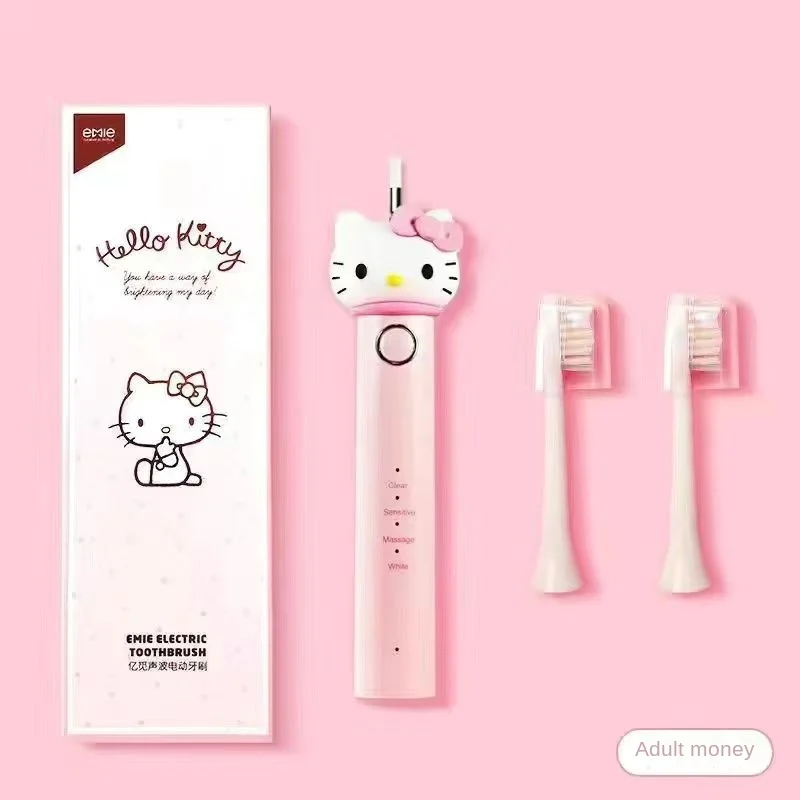 thumbnail image 1 of Cepillo de dientes eléctrico original Hello Kitty Kawaii para mujer, resistente al agua, inteligente, sónico, recargable, con cerdas suaves, 1 of 5