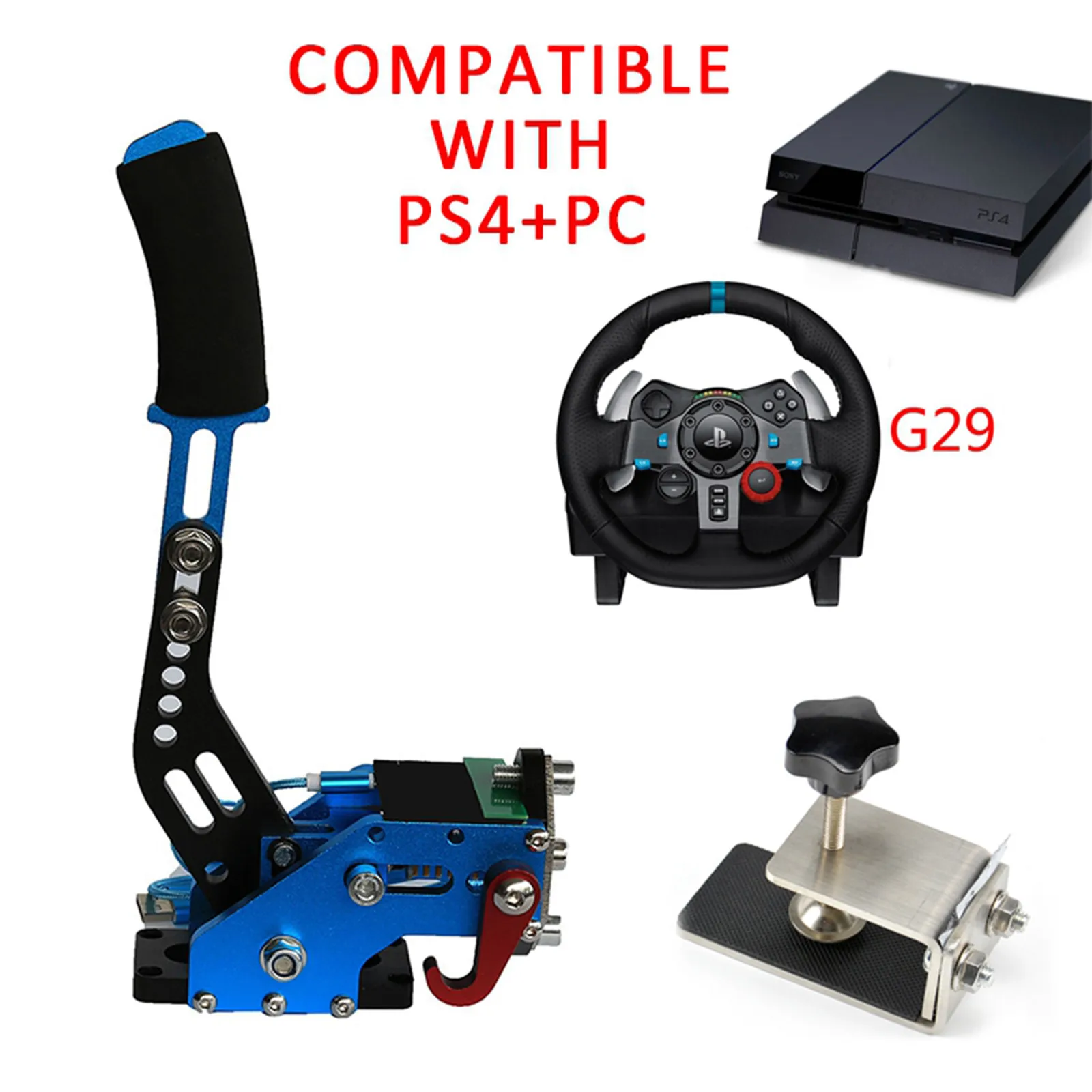 

PS4/Xbox One + PC G29/G920/T300RSG295/G27 USB Hand Brake+Clamp for Racing Games Logitech Brake System Handbrake Racing Game Part