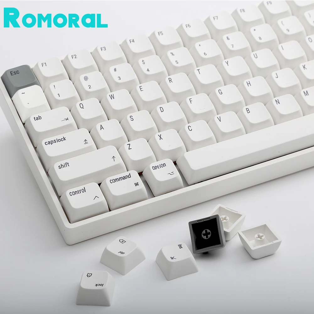 Keycaps Xda Profile Pbt Keycap 127 Tasti/Set Per Apple Mac Iso Minimalista Keycap Bianco Per Tastiera Meccanica Fai Da Te Mod
