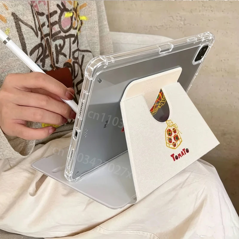 Adorable Tomato Kawaii 360° Rotating Smart Cover with Pen Holder