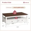 Farmhouse Coffee Table with Storage, 47.6" Coffee Tables with 4 Large Drawers, Spacious Tables, Top Center Table for Living Room 2