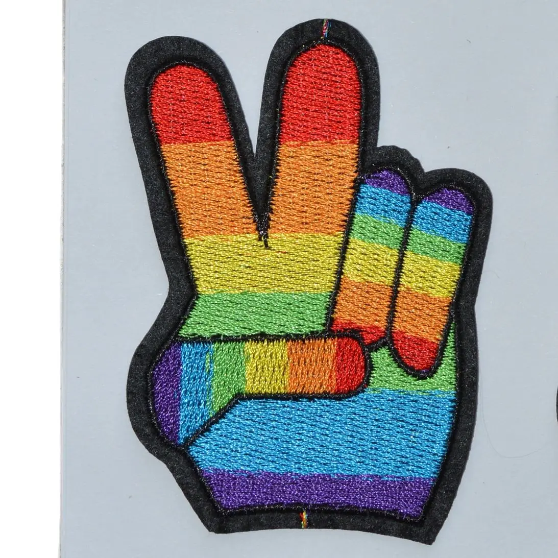 

V SIGN FOR VICTORY PEACE USA COLOR LOGO Lesbian GAY Homosex Rights iron on patch or Sew on embroidery applique garment