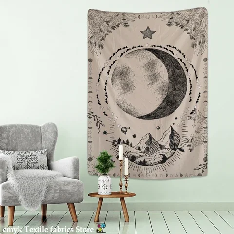 

Tarot Moon Hippie Psychedelic Tapestry Wall Hanging Witchcraft Tapiz Mandala Art Background Cloth Home Decor