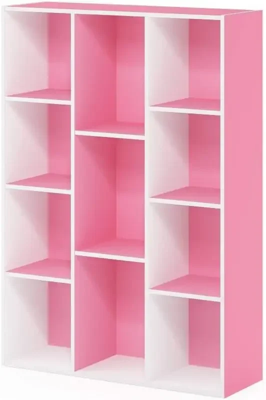 Furinno Luder Bookcase 11-Cube White/Pink