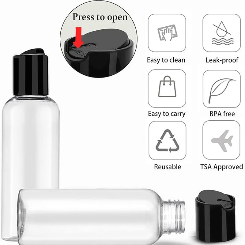 TSA Approved Leakproof Travel Size Toiletry Bottles, 3.4 oz, 4/5 Pack