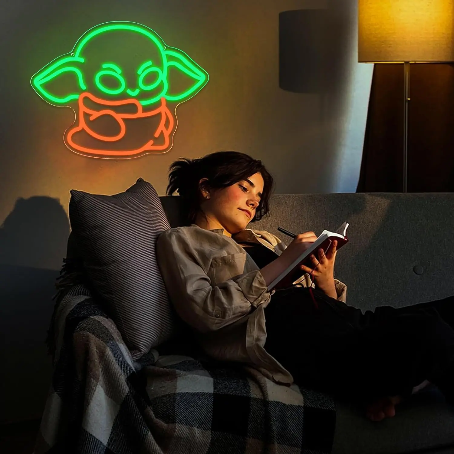 Baby Alien Neon Sign Alien Decoration Green Glow Sign Bedroom Living Room Men's Cave Party Birthday Wall Decoration