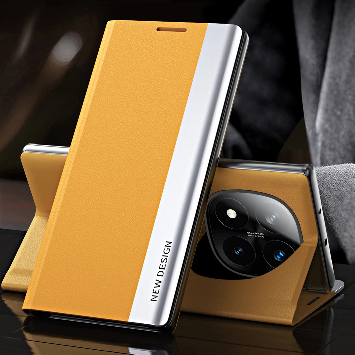 Leather Plating Stand Flip Phone Case Cover