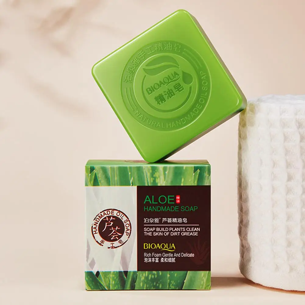 Rose Soap Bamboo Charcoal Aloe Honey Soap Essence Oil Control Skin Deep Cleaning Facial Body Bar Moisturizing